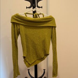 Chic Olive Off-Shoulder Sweater